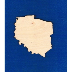 Mapa Polski zarys 7x7,5cm / SKLEJKA #3mm , Polska, mapa